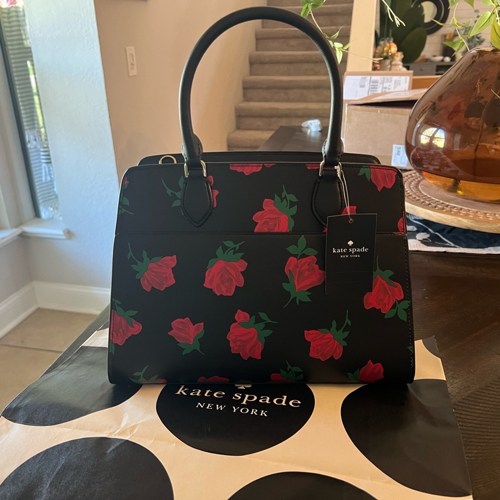 Kate Spade Madison Rose toss Printed Medi handbag
